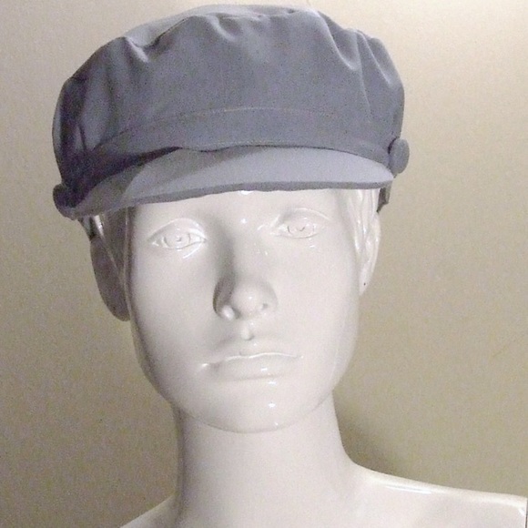 Simple solid color casual brimmed hat grey blue - Picture 3 of 4